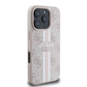 Original Case GUESS hardcase 4G Printed Stripes MagSafe GUHMP16LP4RPSP iPhone 16 Pro tok rózsaszín