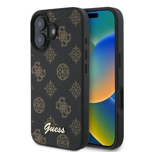 Original GUESS hardcase PU Peony Script MagSafe tok GUHMP16MPGPYSK iPhone 16 Plus készülékhez fekete