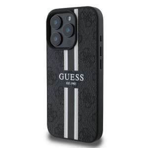 Original Case GUESS kemény tok 4G Printed Stripes MagSafe GUHMP16XP4RPSK iPhone 16 Pro Max fekete tok