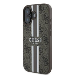 Original Case GUESS keménytok 4G Printed Stripes MagSafe GUHMP16XP4RPSW iPhone 16 Pro Max barna tok