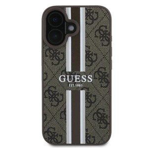 Original Case GUESS keménytok 4G Printed Stripes MagSafe GUHMP16XP4RPSW iPhone 16 Pro Max barna tok