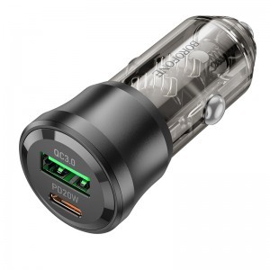 Borofone autós töltő BZ25 Journey - USB + Type C - PD38W 3A fekete