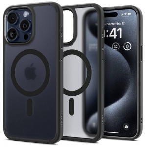 SPIGEN Ultra Hybrid Mag tok, kompatibilis a MagSafe-fel, iPhone 16 Pro, fagyos fekete