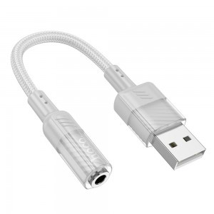 HOCO adapter AUX USB A to Jack 3,5 mm LS37 0,15 m szürke