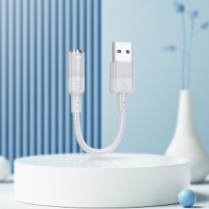 HOCO adapter AUX USB A to Jack 3,5 mm LS37 0,15 m szürke