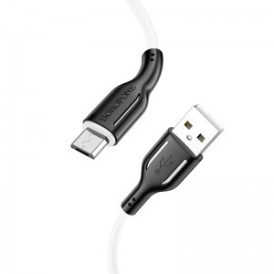 Borofone BX63 Charming kábel - USB-Micro USB - 2,4A 1 méteres fekete-fehér