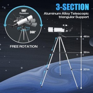 KF Concept csillagászati távcső, teleszkóp 600mm, állvánnyal, telefontartóval, bluetooth távirányítóval (GW33.0001)-9