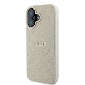 GUESS kemény tok Grained Gold Ring MagSafe GUHMP16SPGHSMME iPhone 16-hoz, bézs