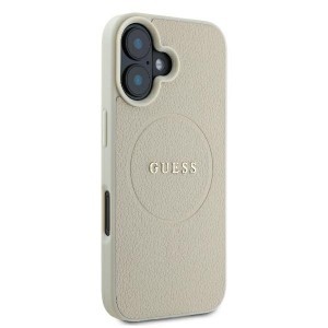 GUESS kemény tok Grained Gold Ring MagSafe GUHMP16SPGHSMME iPhone 16-hoz, bézs