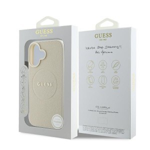 GUESS kemény tok Grained Gold Ring MagSafe GUHMP16SPGHSMME iPhone 16-hoz, bézs