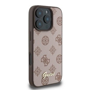 Original Case GUESS keménytok Peony Script MagSafe GUHMP16XPGPYSW az iPhone 16 Pro Max-hoz barna