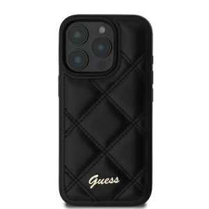 Eredeti GUESS steppelt fém logós GUHCP16XPSQSQSK tok iPhone 16 Pro Max fekete