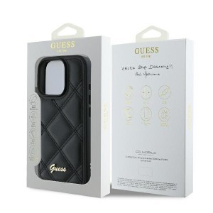 Eredeti GUESS steppelt fém logós GUHCP16XPSQSQSK tok iPhone 16 Pro Max fekete