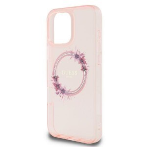 Original Case GUESS IML Flowers Wreath Magsafe GUHMP16LHFWFCP tok iPhone 16 Pro rózsaszín