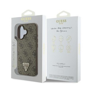 Original Case GUESS hardcase Leather 4G Triangle Strass Magsafe GUHCP16MP4TDPW iPhone 16 Plus tok barna