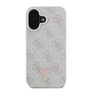 Original Case GUESS hardcase bőrtok 4G Triangle Strass Magsafe GUHCP16SP4TDPP iPhone 16 tok rózsaszín