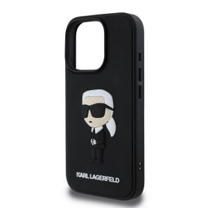 Karl Lagerfeld 3D Rubber Ikonik tok iPhone 16 Pro Black