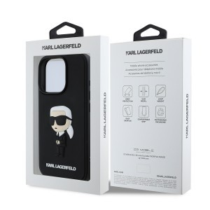 Karl Lagerfeld 3D Rubber Ikonik tok iPhone 16 Pro Black