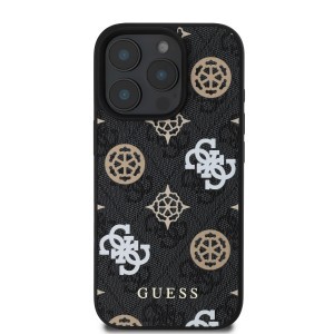 Guess PU 4G Peony MagSafe tok iPhone 16 Pro Max-hoz fekete