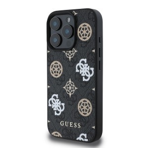 Guess PU 4G Peony MagSafe tok iPhone 16 Pro Max-hoz fekete