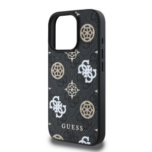 Guess PU 4G Peony MagSafe tok iPhone 16 Pro Max-hoz fekete