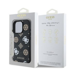 Guess PU 4G Peony MagSafe tok iPhone 16 Pro Max-hoz fekete