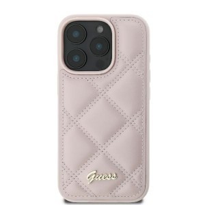 Original Case GUESS Steppelt Fém Logó GUHCP16LPSQSQSP iPhone 16 Pro tok rózsaszín