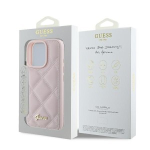 Original Case GUESS Steppelt Fém Logó GUHCP16LPSQSQSP iPhone 16 Pro tok rózsaszín