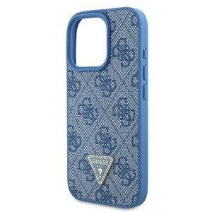 Original Case GUESS hardcase Leather 4G Triangle Strass Magsafe GUHCP16XP4TDPB iPhone 16 Pro Max tok kék