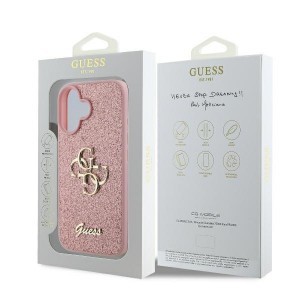 Original Case GUESS hardcase Fixed Glitter Big 4G GUHCP16SHG4SGP tok iPhone 16 pink