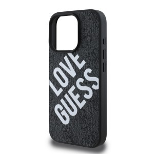 Guess PU Leather 4G Big Love Logo MagSafe tok iPhone 16 Pro Max fekete