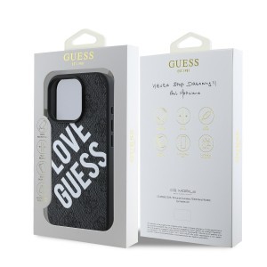 Guess PU Leather 4G Big Love Logo MagSafe tok iPhone 16 Pro Max fekete