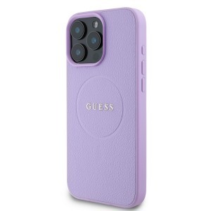 Guess PU Grained Classic Logo MagSafe tok iPhone 16 Pro Max Lila