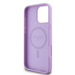 Guess PU Grained Classic Logo MagSafe tok iPhone 16 Pro Max Lila