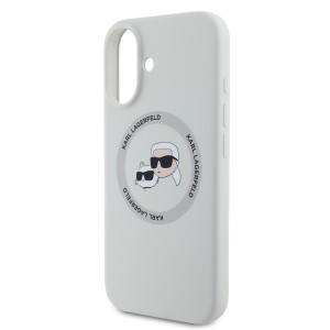 Karl Lagerfeld Liquid Silicone K&CH Heads MagSafe tok iPhone 16 Beige