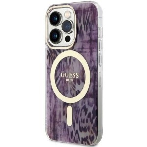 Guess GUHMP14XHLEOPWP iPhone 14 Pro Max 6.7" pink/pink hardcase Leopard MagSafe