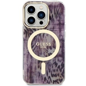 Guess GUHMP14XHLEOPWP iPhone 14 Pro Max 6.7" pink/pink hardcase Leopard MagSafe