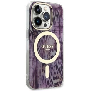 Guess GUHMP14XHLEOPWP iPhone 14 Pro Max 6.7" pink/pink hardcase Leopard MagSafe