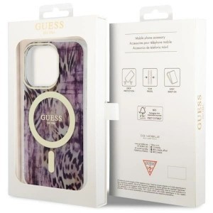 Guess GUHMP14XHLEOPWP iPhone 14 Pro Max 6.7" pink/pink hardcase Leopard MagSafe