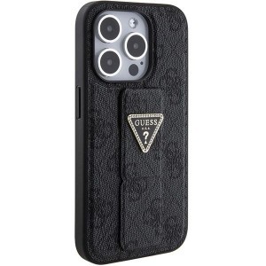 Guess Grip Stand 4G Triangle Strass tok iPhone 15 Pro Max - fekete