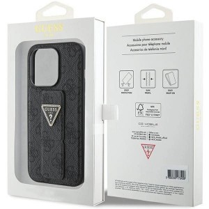 Guess Grip Stand 4G Triangle Strass tok iPhone 15 Pro Max - fekete