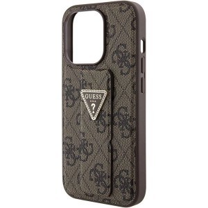 Guess Grip Stand 4G Triangle Strass tok az iPhone 15 Pro Max-hoz - barna