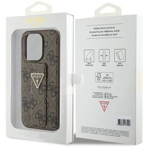 Guess Grip Stand 4G Triangle Strass tok az iPhone 15 Pro Max-hoz - barna