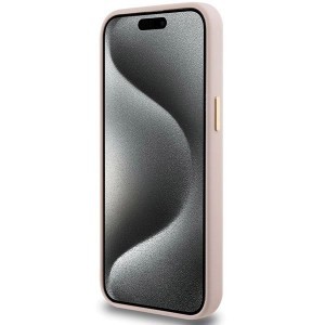 Guess Silicone Script Metal Logo & Frame tok iPhone 15 Pro Max - rózsaszín