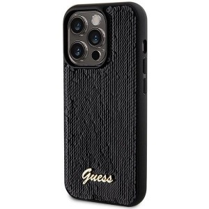 Guess Sequin Script Metal tok iPhone 13 Pro / 13 - fekete