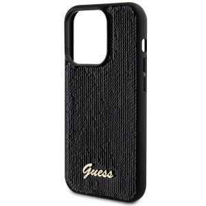 Guess Sequin Script Metal tok iPhone 13 Pro / 13 - fekete