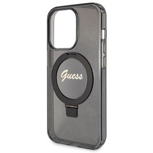 Guess Ring Stand Script Glitter MagSafe tok iPhone 13 Pro / 13 - fekete