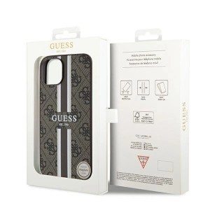 Guess 4G Printed Stripes MagSafe tok iPhone 15/14/13 - barna