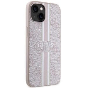 Guess 4G Printed Stripes MagSafe tok iPhone 15/14/13 - rózsaszín