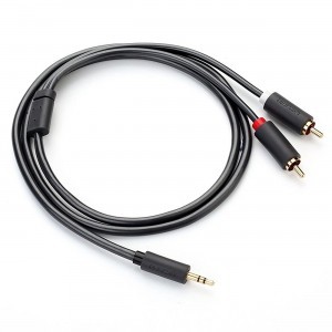 Ugreen AV102 10513 kábel 3,5 mm-es mini jack (apa) / 2RCA (apa) 5 m - szürke